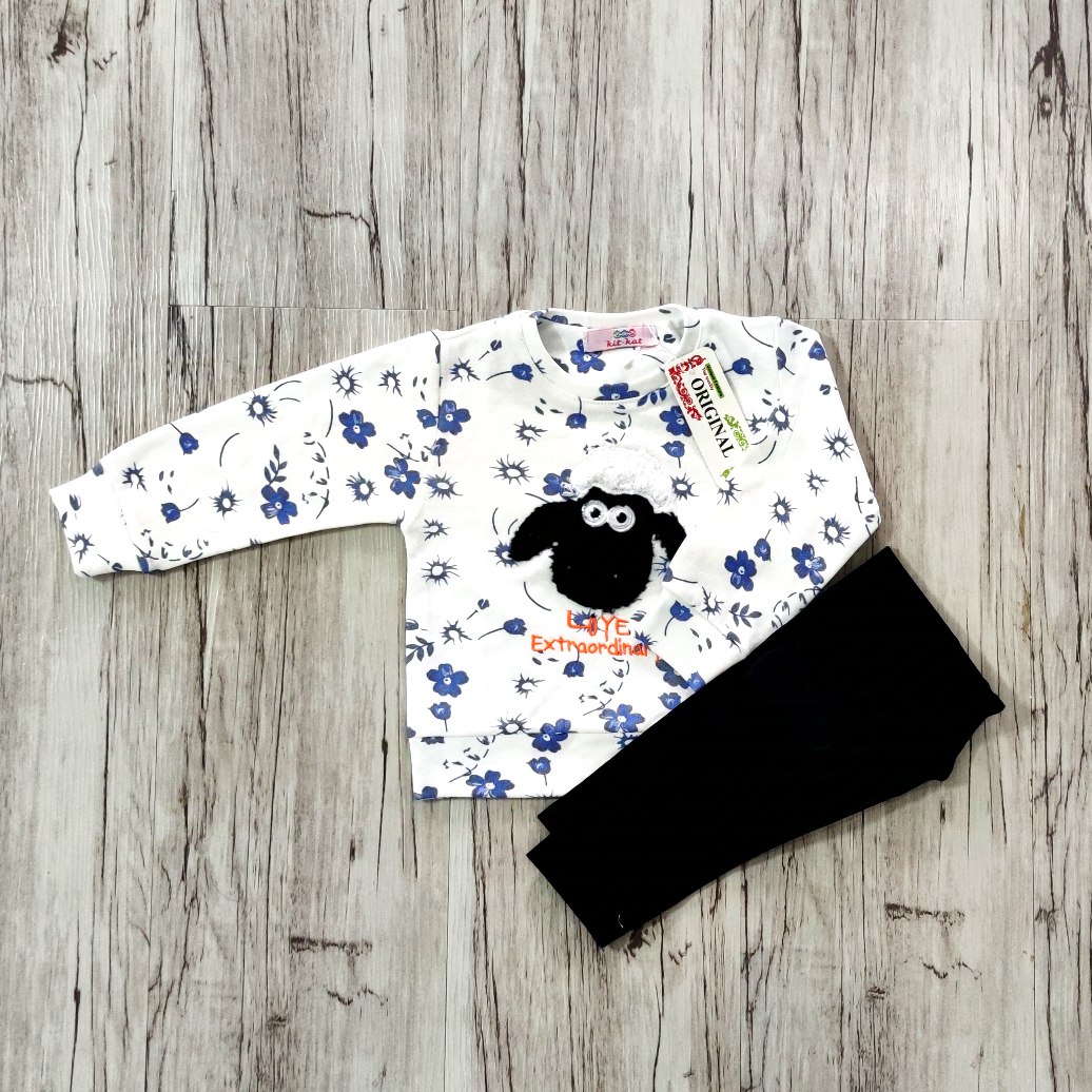 ست لباس دخترانه آستین بلند طرح ببعی