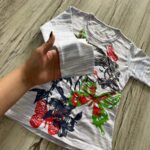 بلوز ملانژ طرح دختر بنفش