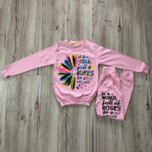 ست لباس طرح رنگین کمان صورتی