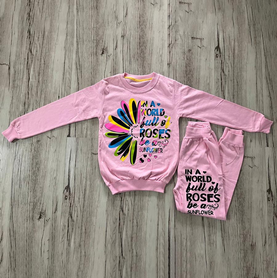 rainbow ست لباس طرح رنگین کمان صورتی