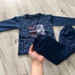 ست لباس طرح سوپر استار سرمه ای